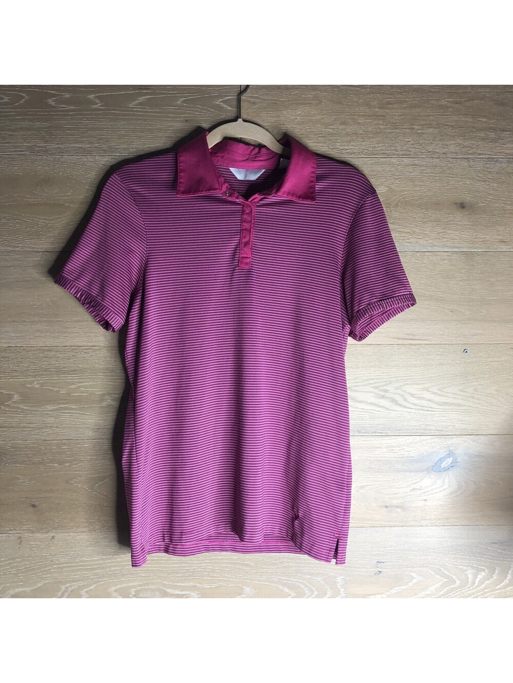 Callaway Women's Golf Polo Shirt Stripe Pink Sz Med